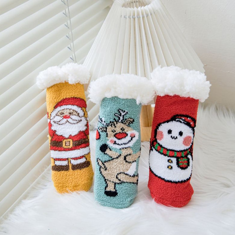 Baby Socks Coral Velvet Cartoon Christmas Socks Home menebal tiub tengah tidur kaus kaki kambing baldu ditambah stok lantai beludru Baby Socks Coral Velvet Cartoon Christmas Socks Home menebal tiub tengah tidur kaus kaki kambing baldu ditambah stok lantai beludru