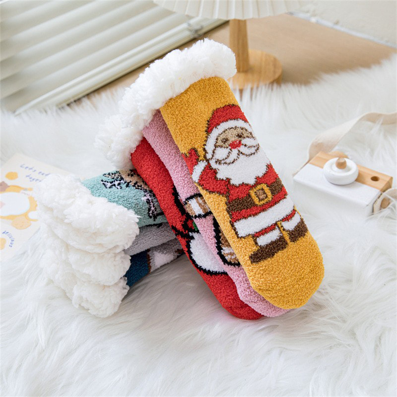 Baby Socks Coral Velvet Cartoon Christmas Socks Home menebal tiub tengah tidur kaus kaki kambing baldu ditambah stok lantai beludru Baby Socks Coral Velvet Cartoon Christmas Socks Home menebal tiub tengah tidur kaus kaki kambing baldu ditambah stok lantai beludru