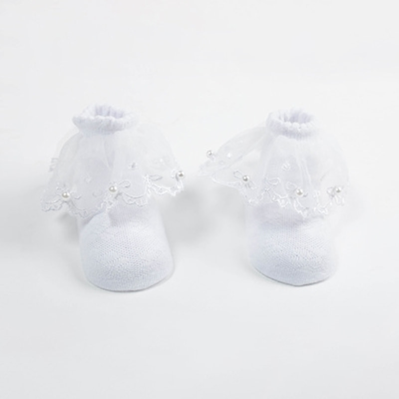 Mesh Pearl Lace Stocks Cotton Girls 'Bow Baby Nipis Stoking Pendek Mesh Pearl Lace Stocks Cotton Girls 'Bow Baby Nipis Stoking Pendek